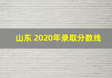 山东 2020年录取分数线